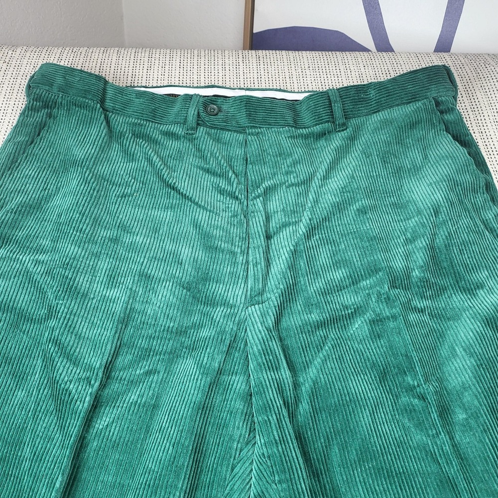 Peter Christian Pants Mens 42x30 Green Corduroy Chino Straight Leg Casual